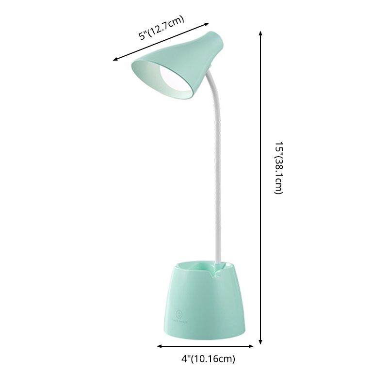 Salle d'étude LED LED LICTER MACARON LAVIRE DE TABLE RECHARGÉable avec une teinte en plastique conique