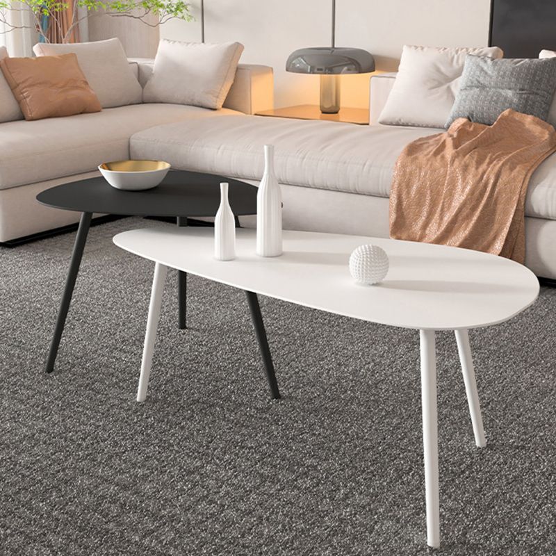 3 Legs Base Metal Black/white Base White/black Free Shape Coffee Table