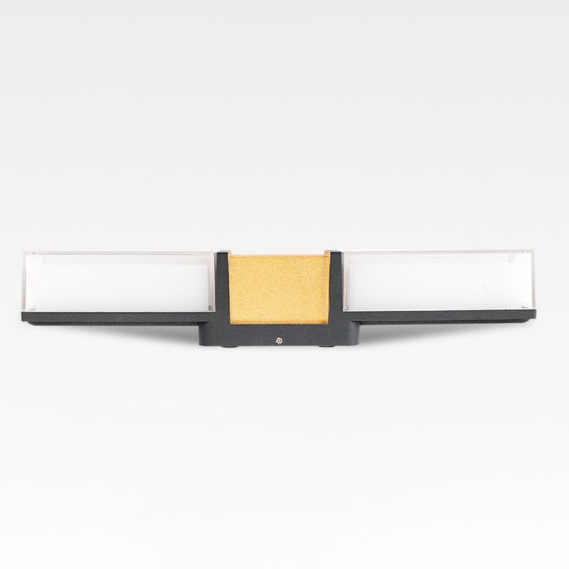 Modern Metal Wall Sconce Rectangle Shape Wall Lamp with Acrylic Shade for Courtyard