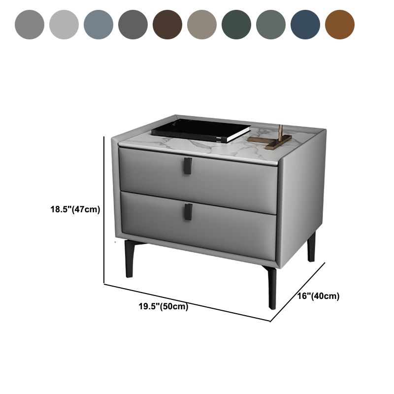 Contemporary Solid Wood Nightstand 18.5" Tall 2 - Drawer Nightstand