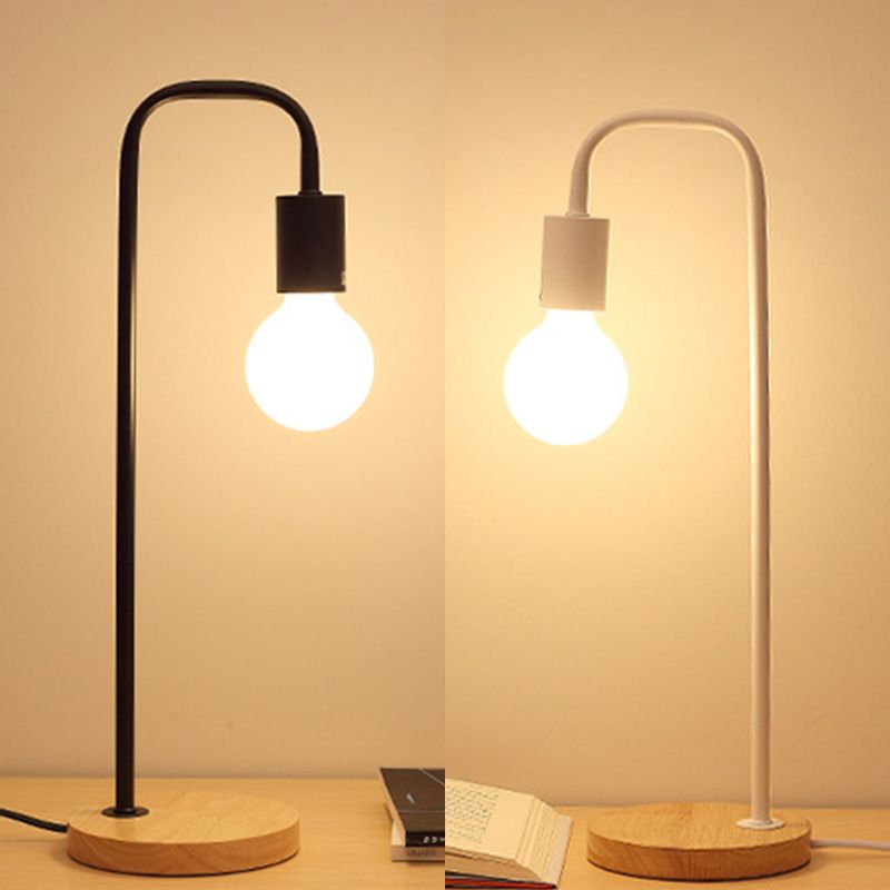 No Shade Design Table Light Simplicity Metal Single-Bulb Bedroom Night Stand Light