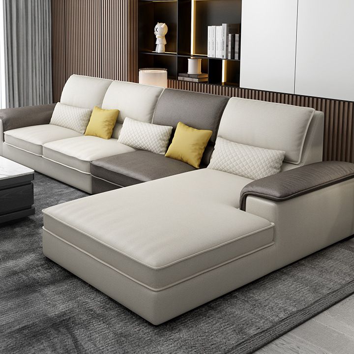 Assembled 3-seater Sofa and Chaise Recessed Arm Settee Furniture