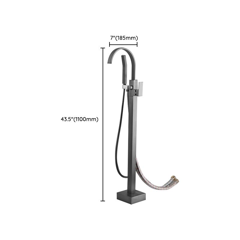 Modern Freestanding Bathtub Faucet Copper with Hose Freestanding Tub Fillers
