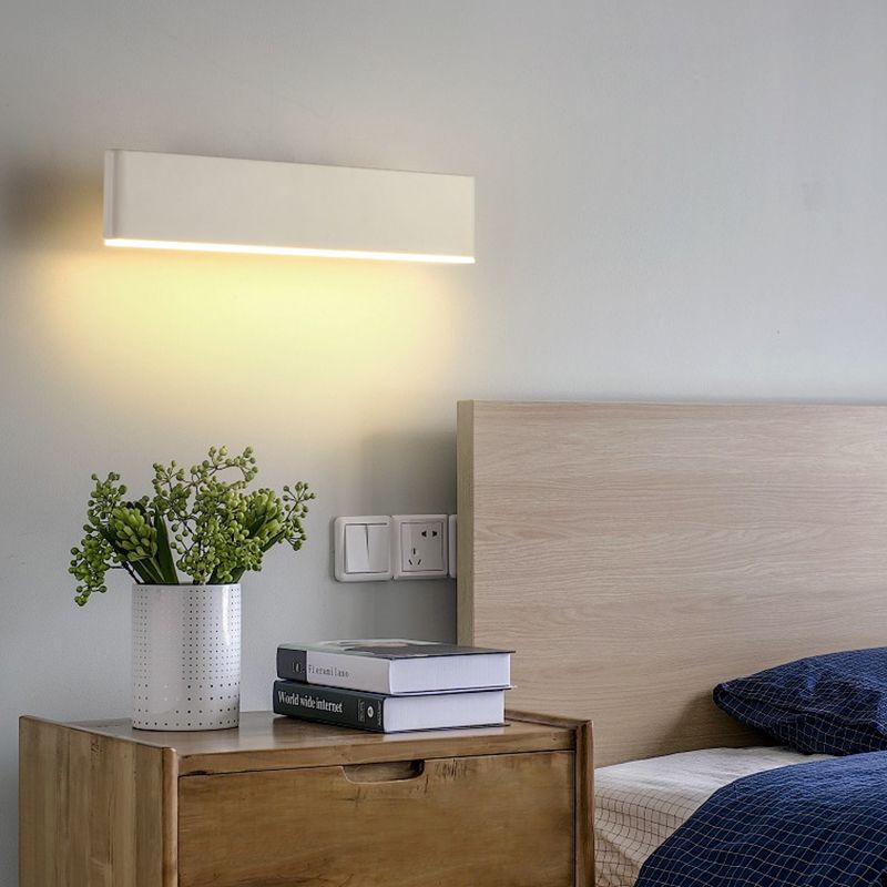 Rectangle du mur de mur rotatif en métal moderne de 12,5 "de large applique murale à LED pour le salon