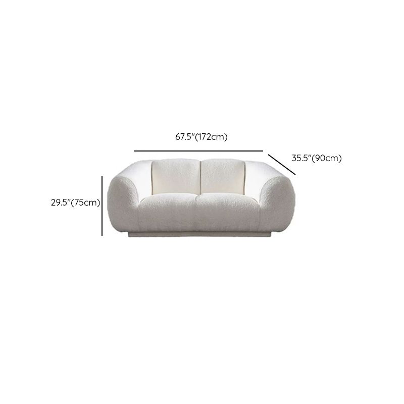 Minimalist Wool Sofa with Chaise in White 29.1" H Fabric Sofa