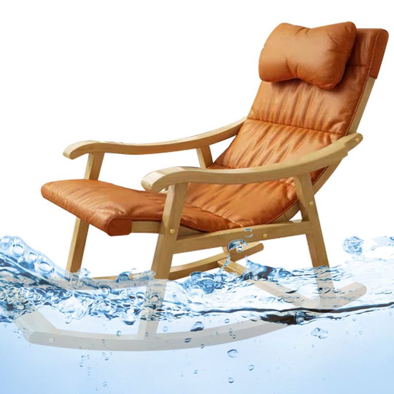 Contemporary Rocking Chair Solid Wood Rocker Chair with Padded Seat