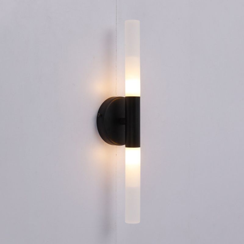 Simplicité moderne mural tubulaire éclairage en verre blanc lampe murale murale pour chambre à coucher