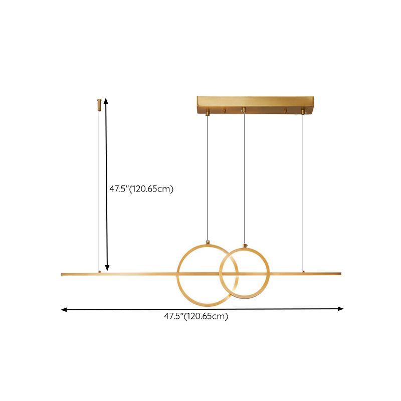 Metal Linear Island Lighting Modern Multiple-Light Island Pendant Lights