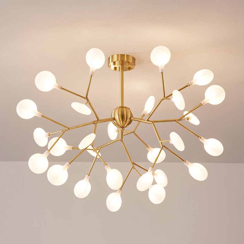 Koper sputnik hanglamp in moderne luxe stijl vuurvliegplafondlicht met acryl schaduw