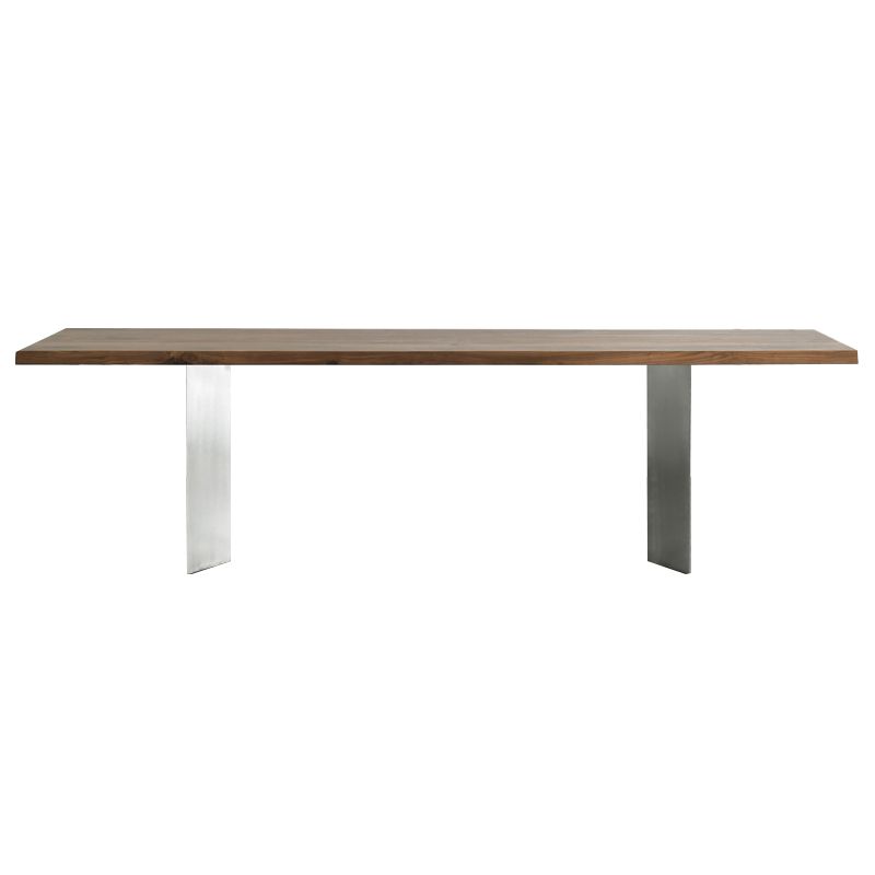 Metal Industrial Rectangle Dining Table Solid Woop Top Table for Kitchen and Dining Room