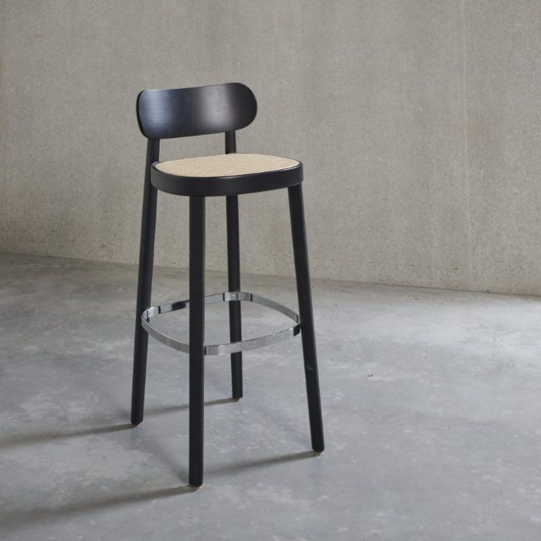 Contemporary Style Wood Counter Chair Footrest Counter Stool for Restaurant
