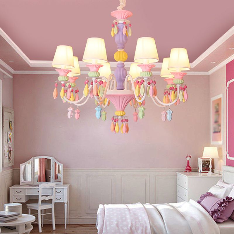 Multi Head Chandelier Light Macron Colorful Pendant Light for Child Room