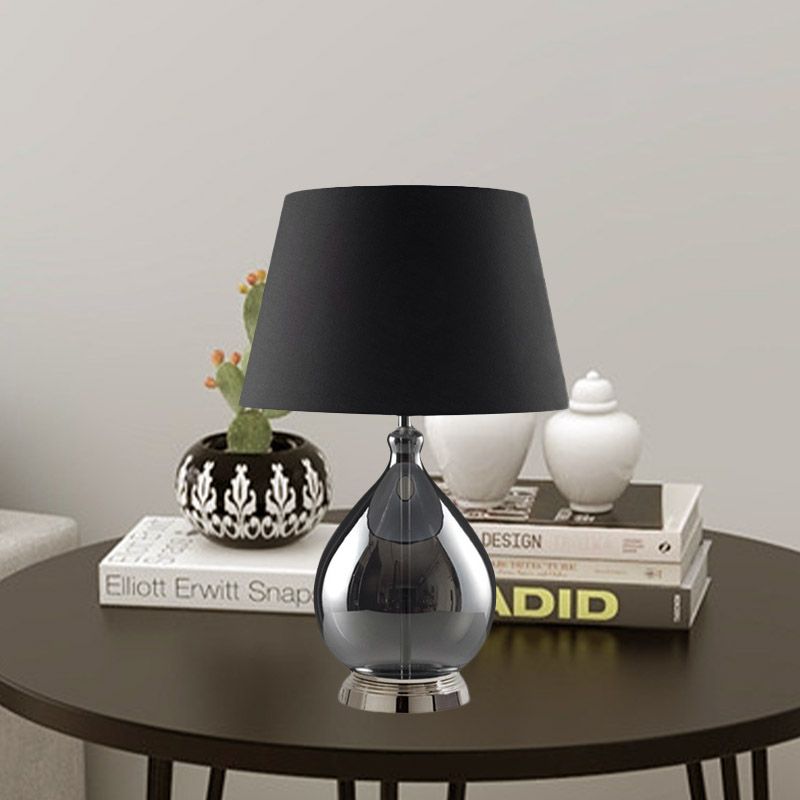 1 lichte nachtverlichting rustieke trommelstoftafel licht in wit/koffie/grijs met traanvoetstuk voor slaapkamer