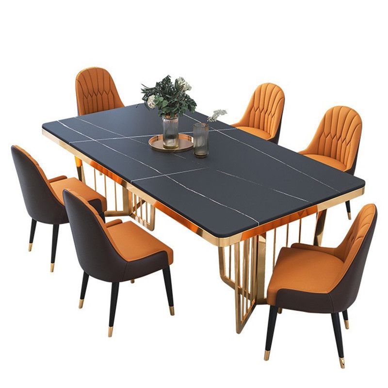 Dinner Room Luxury Dining Table Kitchen Metal Base Dining Table