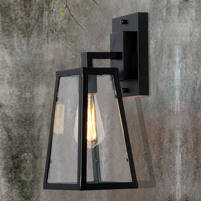 Geometrische klare Glas 1-Licht-Wandleuchte Industrielle Außenwandlampe