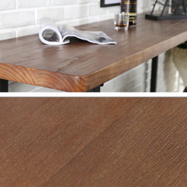 Rectangle Industrial Pub Table Set 1/4/7 Pieces Wooden Bar Table Set with Brown Stools