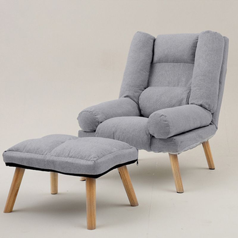 29.52"Wide Armchair Cotton Blend Arm Chair with Basic Four Legs and Pillow Back