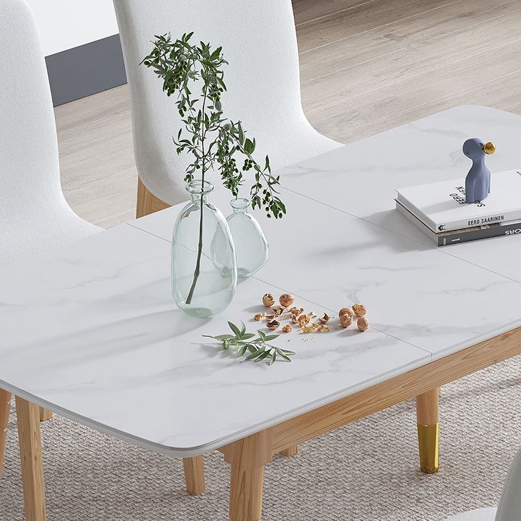 Modern Sintered Stone Top Standard Dining Set Rectangle White Dining Set for Kitchen