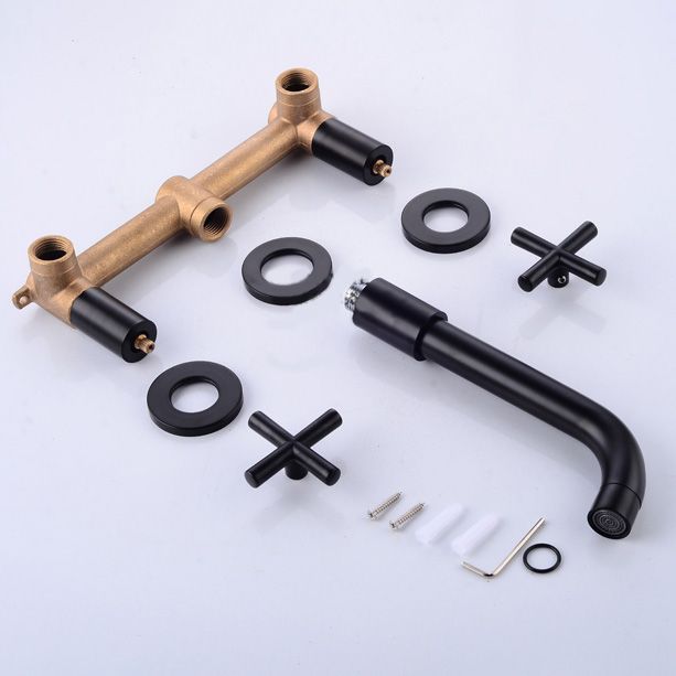 Industrial Wall Mounted Bathroom Faucet Vintage 2-Handle Sink Faucet