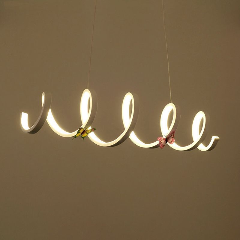 Weiße Acryl-federförmige LED-Kronleuchter Licht zeitgenössischer Minimalismus-Esszimmer Beleuchtung