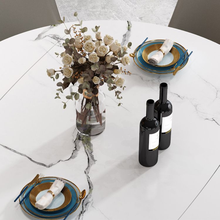 Gesinterde stenen bovenaan uitbreidbare ronde tafel voor restaurant moderne eettafel met 4 poten