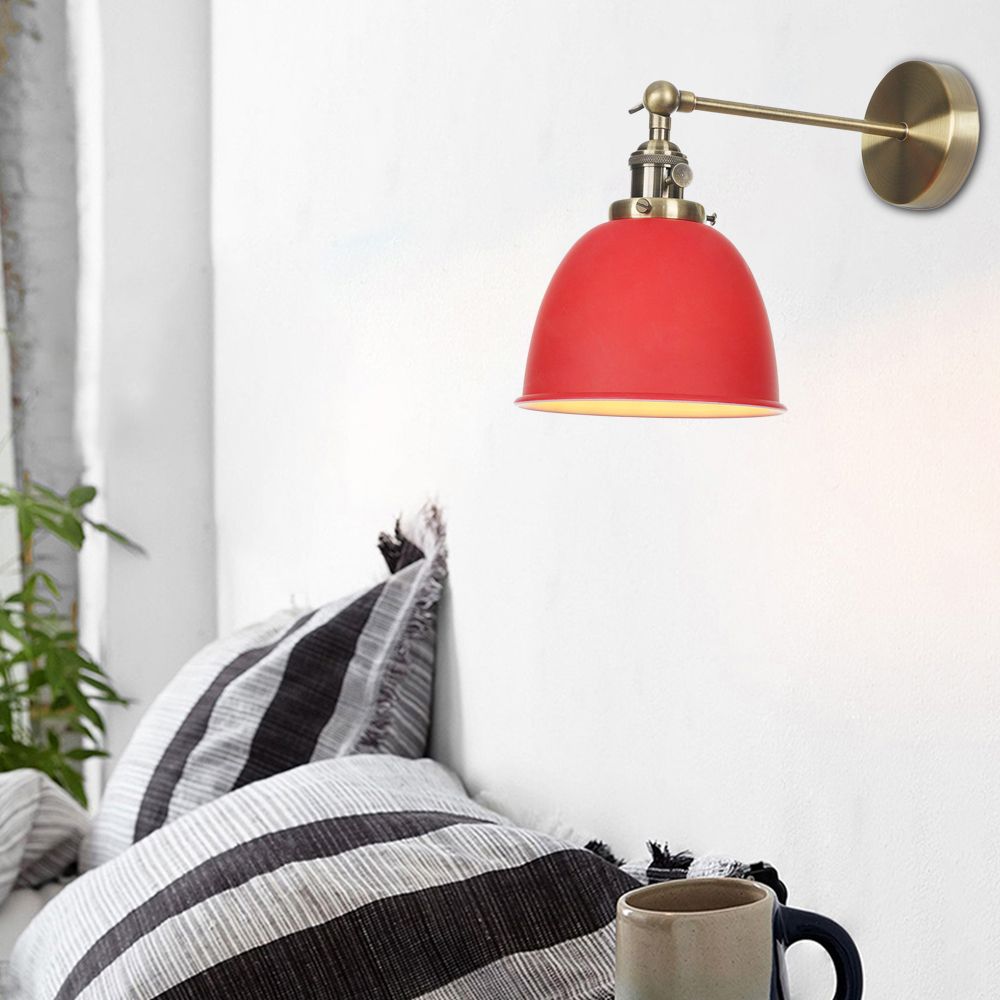 1 Glühbirnenkaum Schattenlampe Industrie Schwarz/Grau/Weiß -Metall -Wandmontage Licht für Schlafzimmer