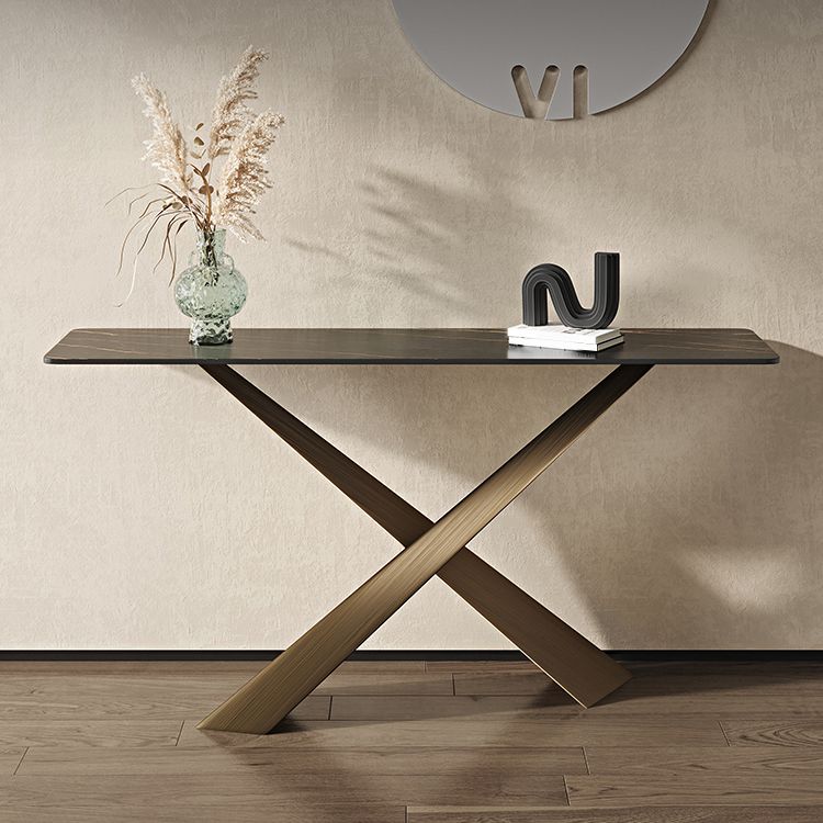 16 inch Wide Modern Console Table Rectangle Stone Sofa Console Table