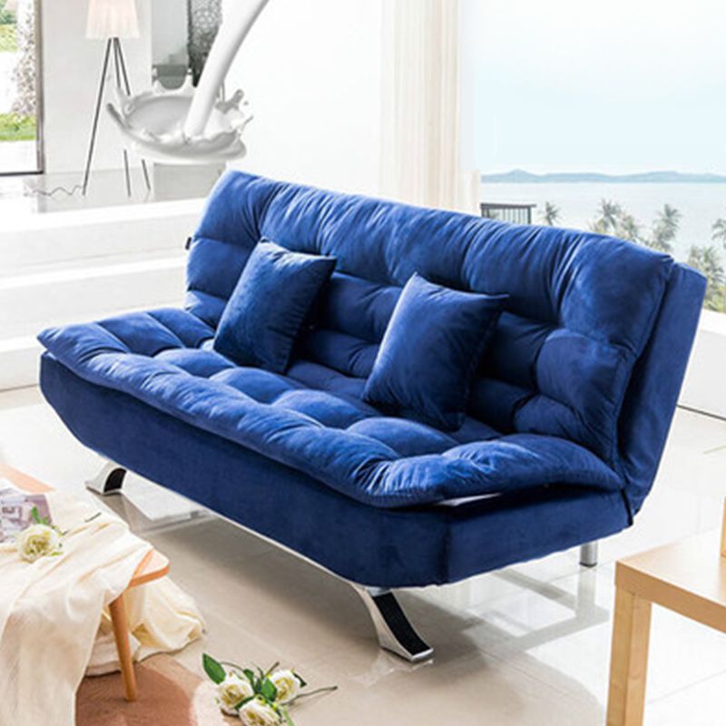 74.80" W √ó 33.46" D √ó 35.43" H Biscuit Back Velvet Armless Sofa with Foldable