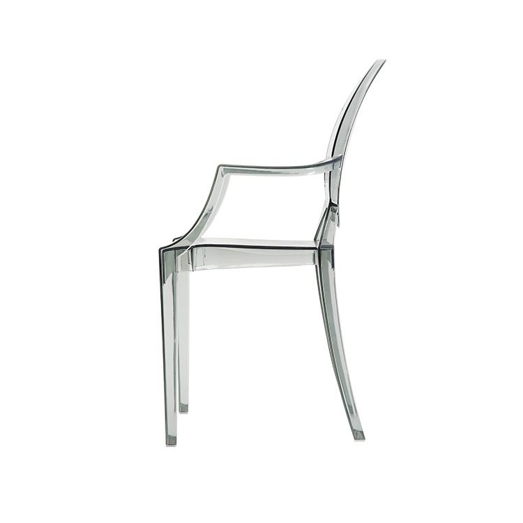 Chaise d'intérieur contemporaine en plastique à dossier ouvert, chaise de salle à manger de 21 pouces de large