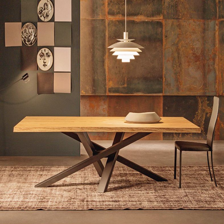Industrial Style Rectangle Furniture Pine Solid Wood Dining Site Table