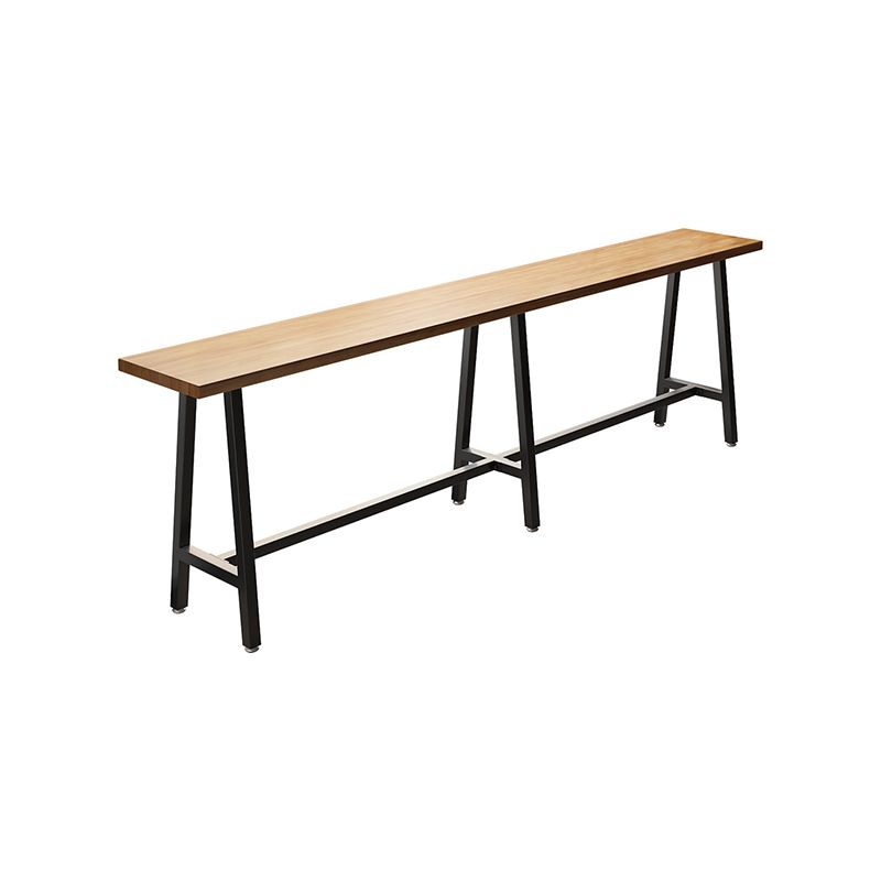 Indoor Rectangle Pub Set 1/6 Pcs Solid Wood Bar Table and Stools