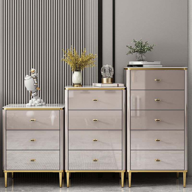 Glam Vertical Lingerie Chest Stone Storage Chest with Drawers for Bedroom