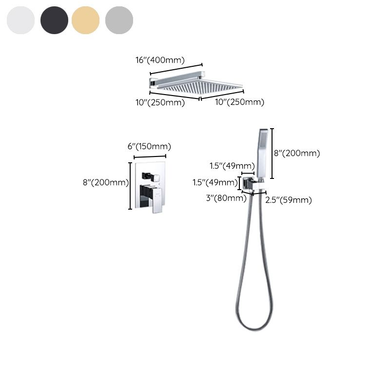 Modern Shower Trim Brass Temperature Control Handheld Shower Head Shower Combo