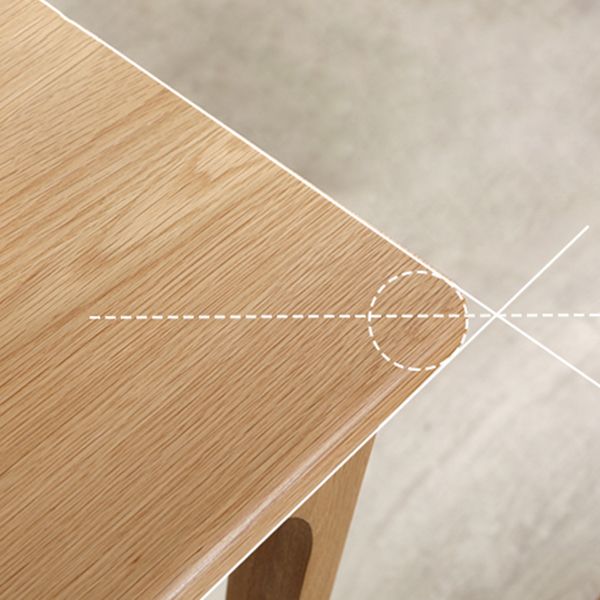 Mesa de comedor marrón de estilo moderno, mesa de comedor rectangular de madera maciza de 4 patas para el hogar
