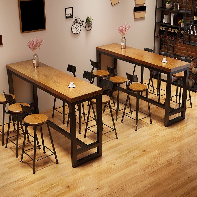 Contemporary Round Dining Stools Metal Barstools with Footrest