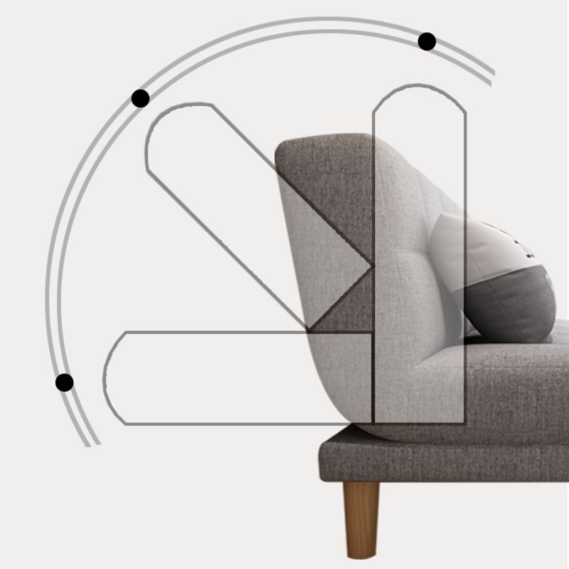 30.31" H Linen Armless Sofa with Biscuit Back Foldable Convertible Sofa