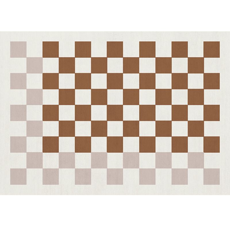 Multicolor Gingham Print Rug Polyester Carpet Trendy Anti-Slip Backing Indoor Rug for Living Room
