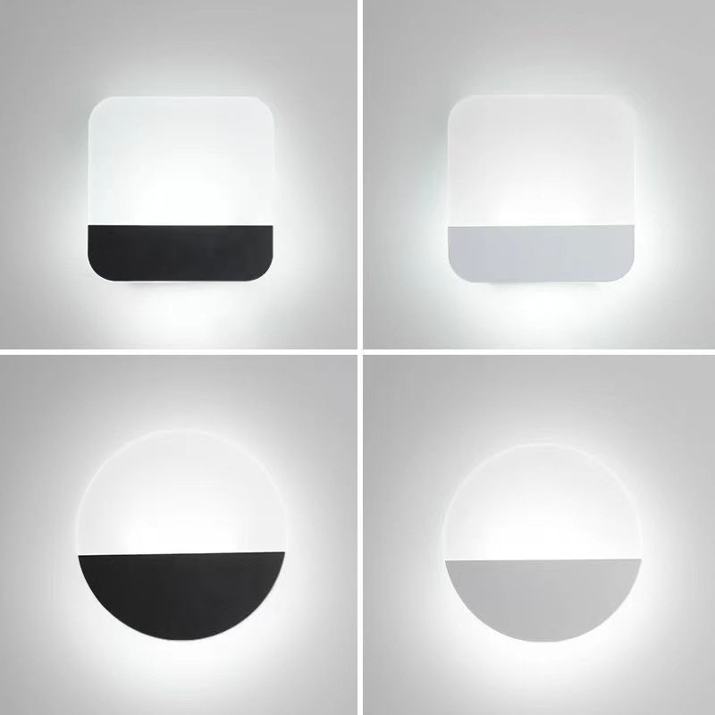 1 Light Geometric Flush Mount Wall Sconce Contemporary Metal Wall Light Sconces