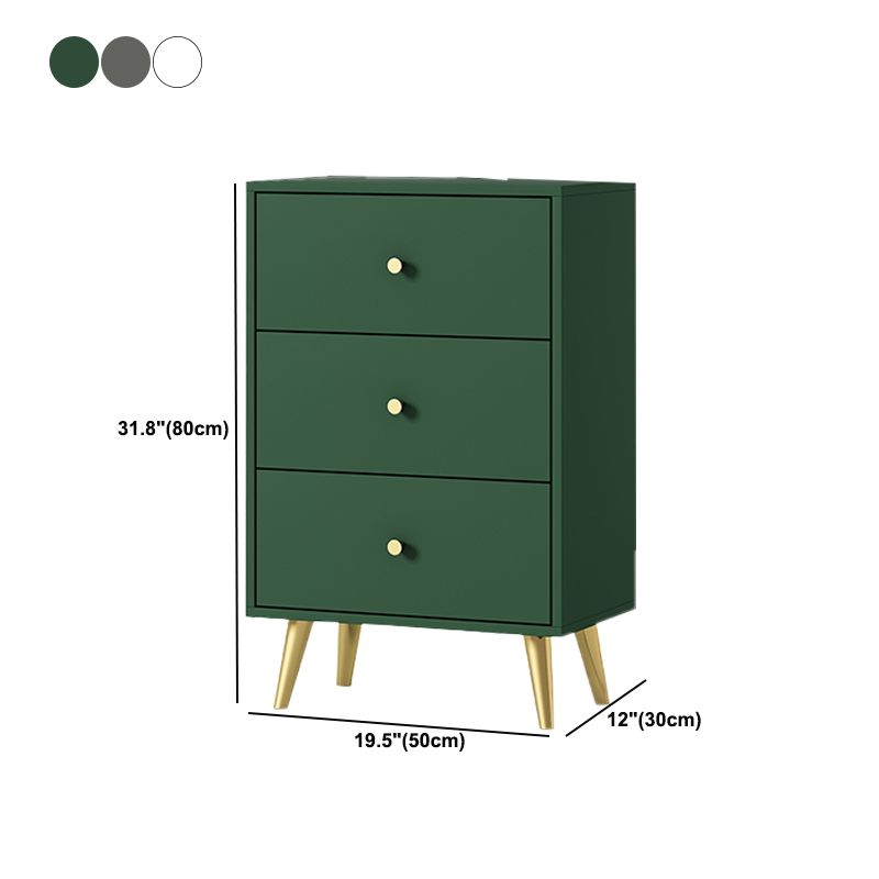 Modern Accent Chest with Storage Drawers and 4 Golden Legs Chest