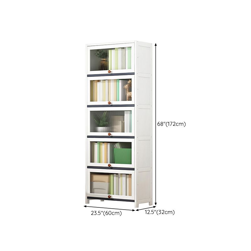 White Bamboo Kitchen Sideboard Glam Dining Server for Living Room