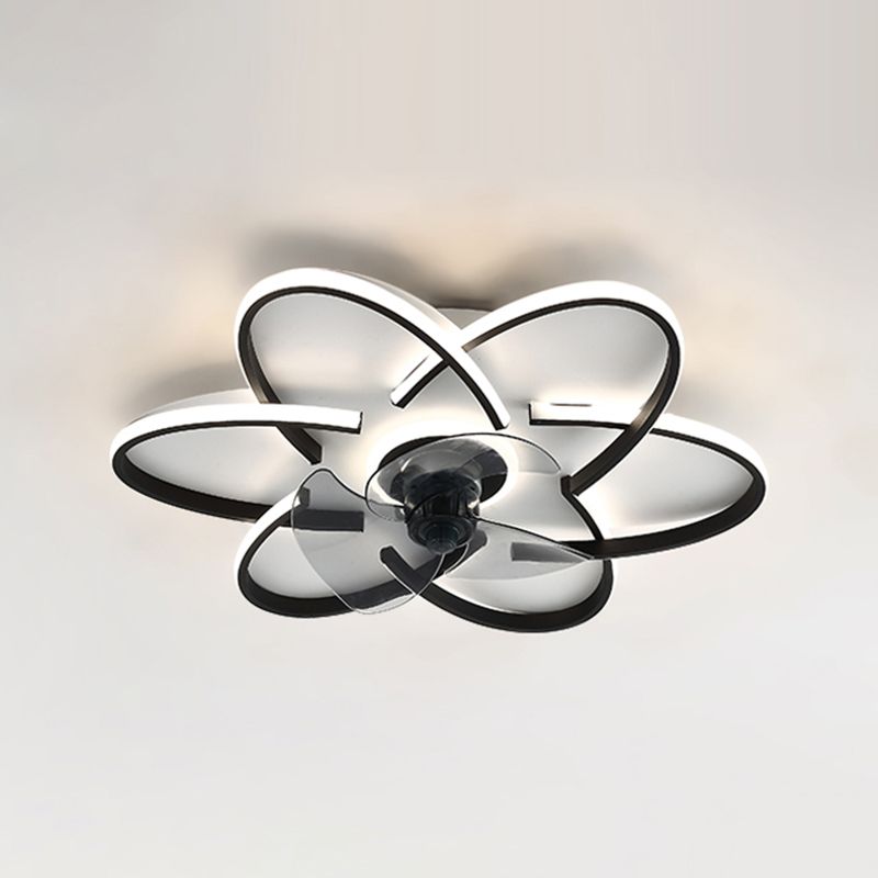 Geometric Shape Metal Ceiling Fans Modern Style Multi-Lights Ceiling Fan Lamp Fixture
