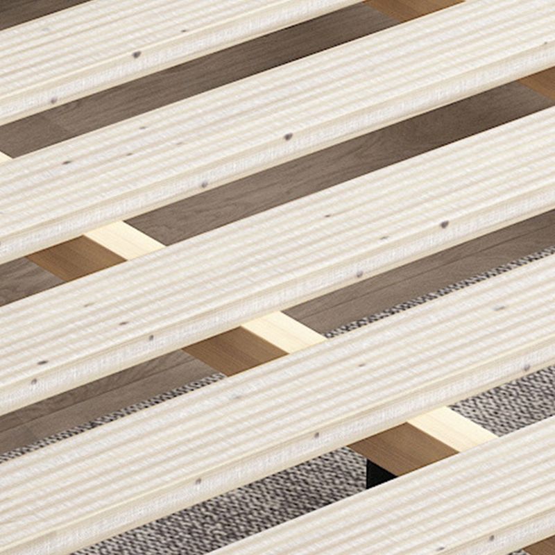 Soild Wood Bed with Camelback Panel Headboard and Metal Legs