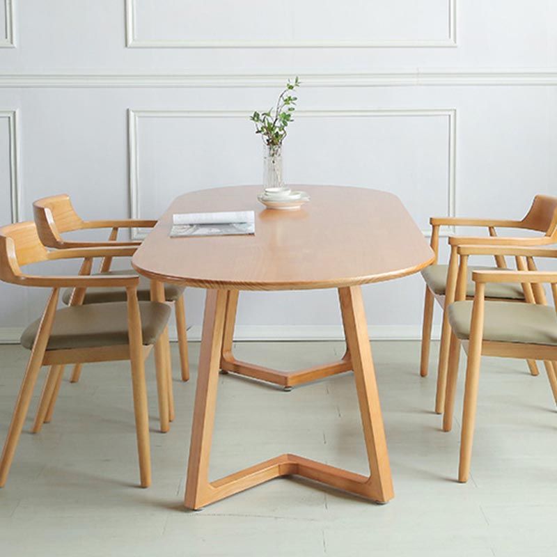 Simplicity Restaurant Table Oval Solid Wood Dining Table for Dining Room