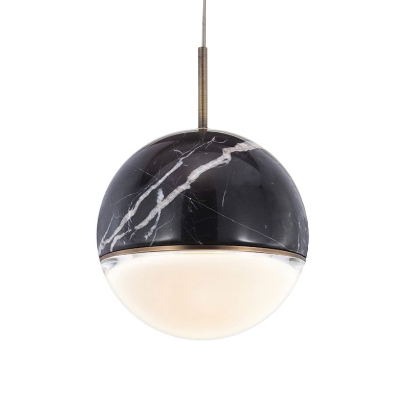 Globe/Cone Marble LED Pendant Light Kit Designer Zwart/Wit/Green Hanging Lamp -armatuur voor woonkamer