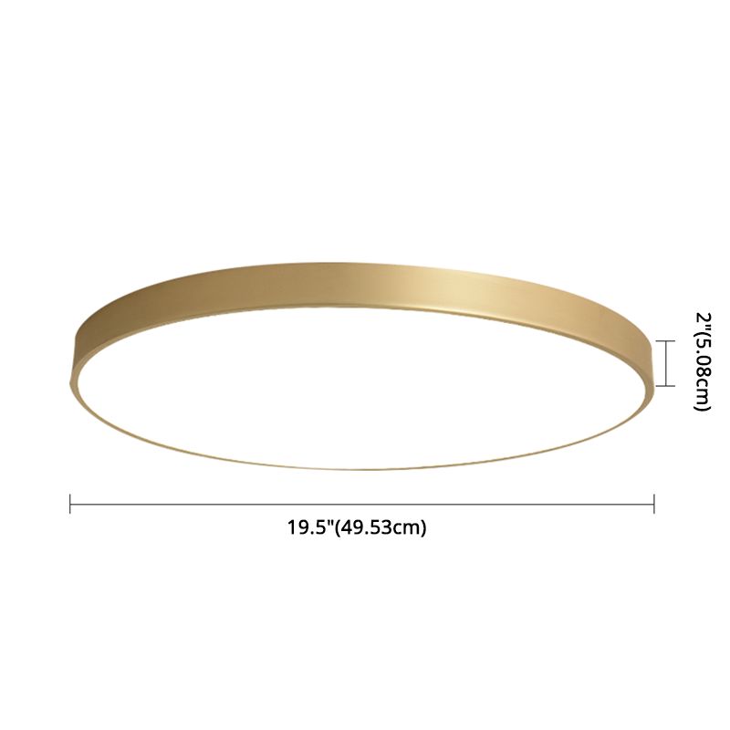 Simplicity Round Shape LED Ceiling Lamp Modern Bedroom Corridor Lighting Fixture Light with Gold Baking Paint Bezel