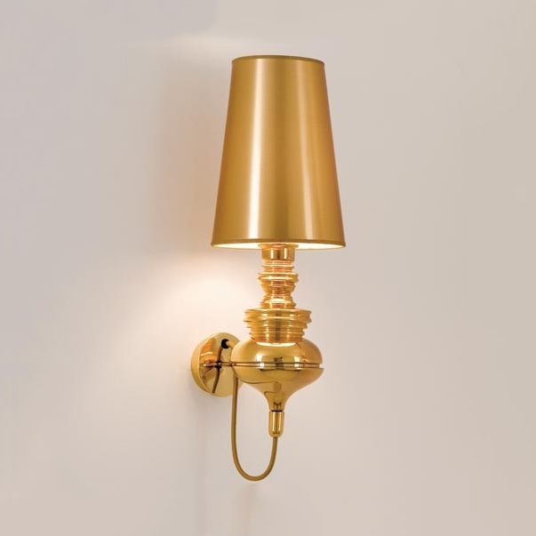 Tapered Wall Sconce Lighting Contemporary Fabric White/Black/Silver LED Sconce Light, 6"/8"/10" Dia