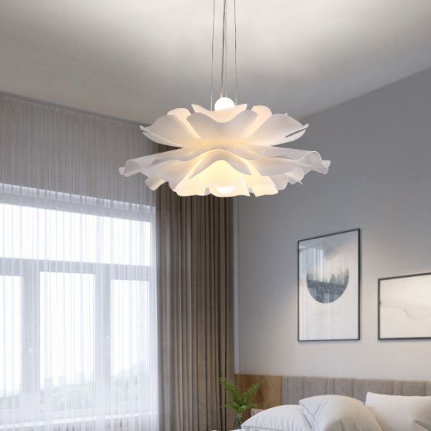 Blanc Modern 1-Light Down Lighting Acrylique suspendu suspendu pour la chambre des enfants
