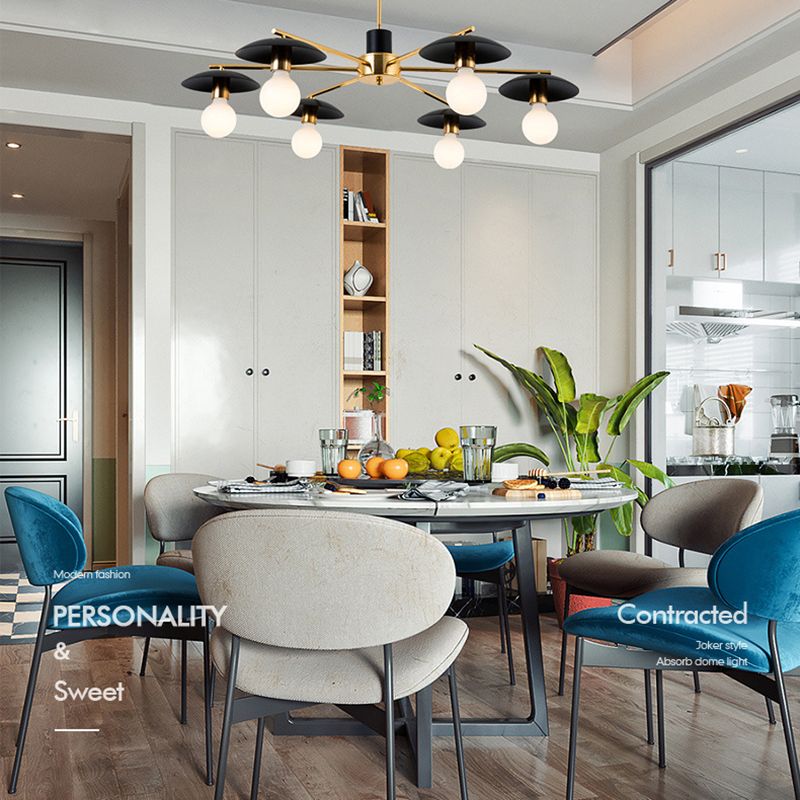 Postmodern Metal Chandelier Lighting Fixture Black-gold Chandelier Pendant Light for Sitting Room