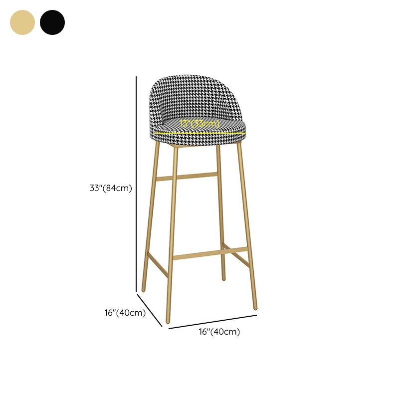 Bucket Bar Stools Metal Low Back Dining Stools with Metal Base