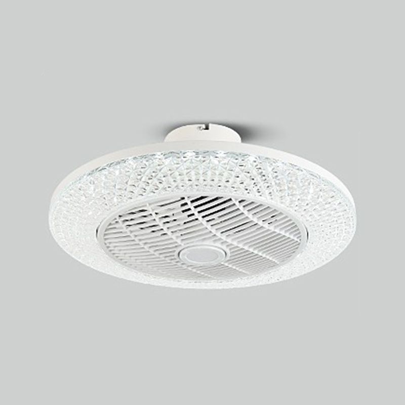 Illuminazione a ventola rotonda saldata fredda minimalista acrilico bianco semifulco per camera da letto